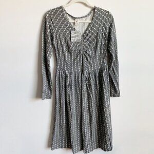 Kate Quinn Organics Black Rope Womens Long Sleeve Twirl Dress, Small S